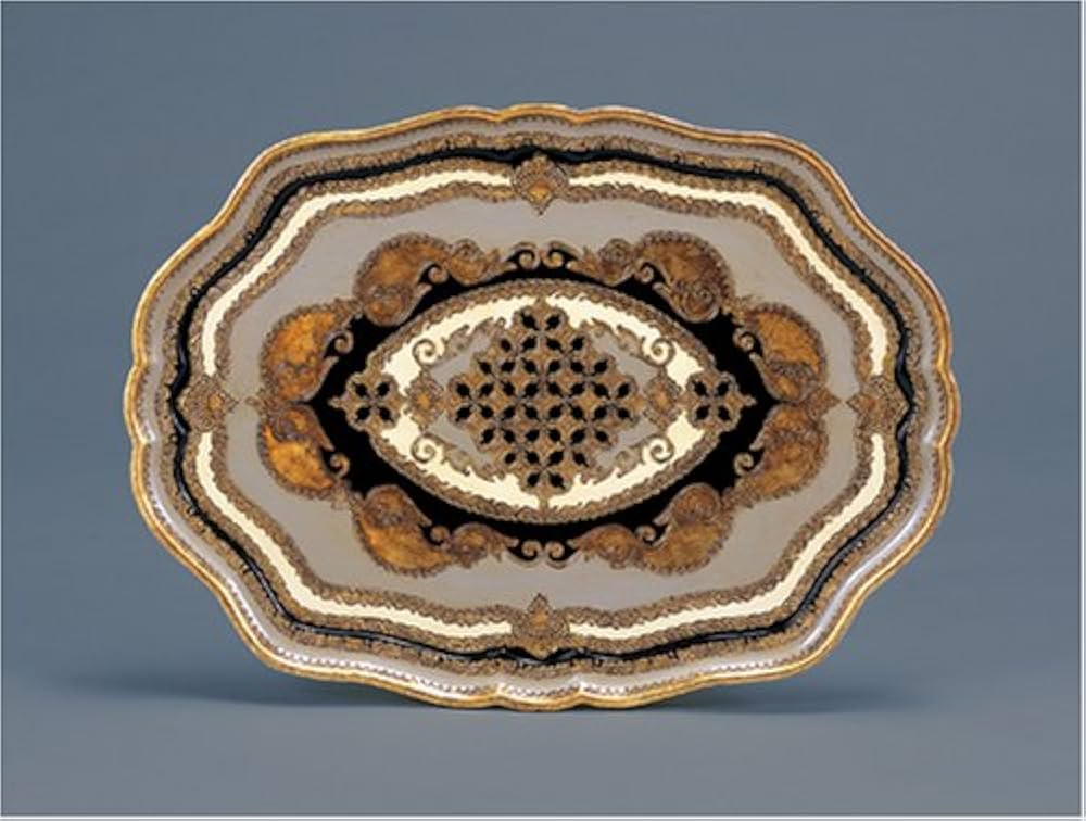 アンティーク雑貨　イタリア金箔工芸 デコ フィオレンティーノ　トレイ　小箱　冊子 Amazon.co.jp: イタリア金箔工芸 デコ・フィオレンティーノ作品